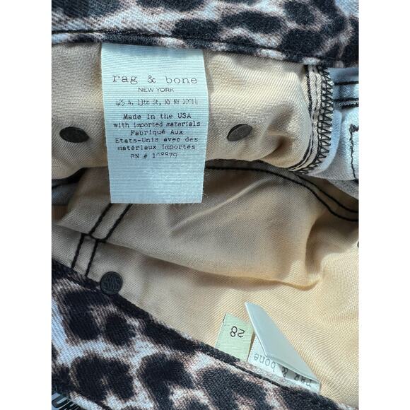rag & bone Snow Leopard Print Mid Rise Boyfriend Jeans Sz 28 $198 - Picture 7 of 10